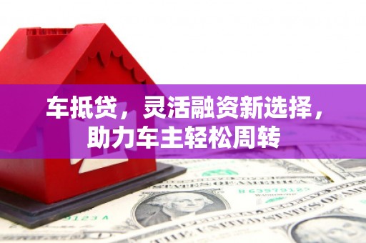 夏津车抵贷，灵活融资新选择，助力车主轻松周转